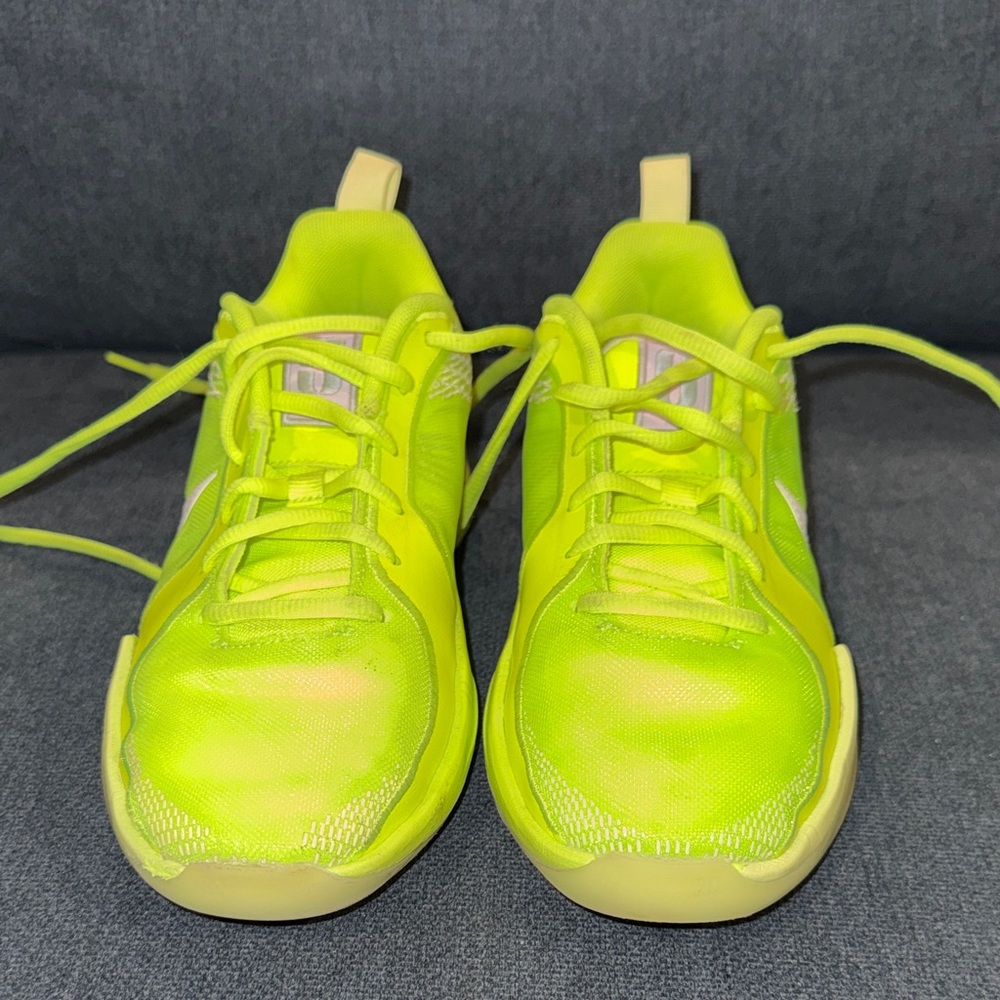 Nike Kids Neon Lime/Yellow Lace-Up Indoor Basketball Sneakers